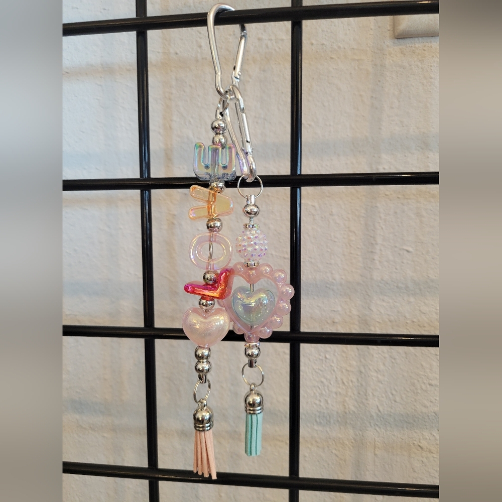 .itch And Renee Forever Love Beaded Keychain with Heart Charm
